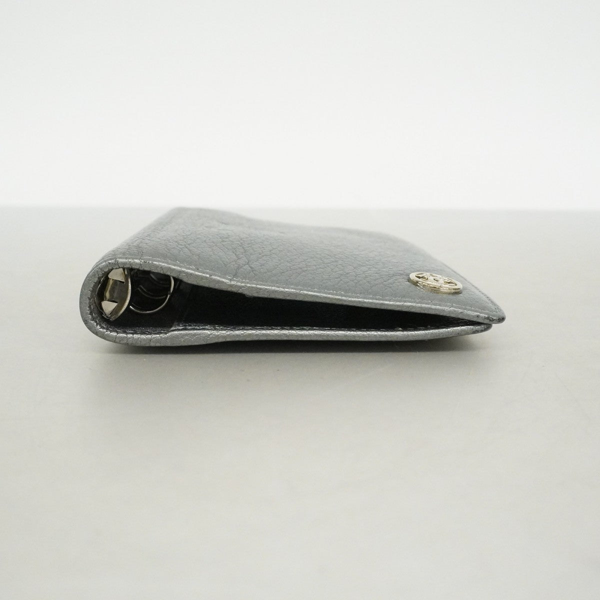 【6fd5748】シャネル 手帳カバー レザー グレー シルバー金具【中古】レディース