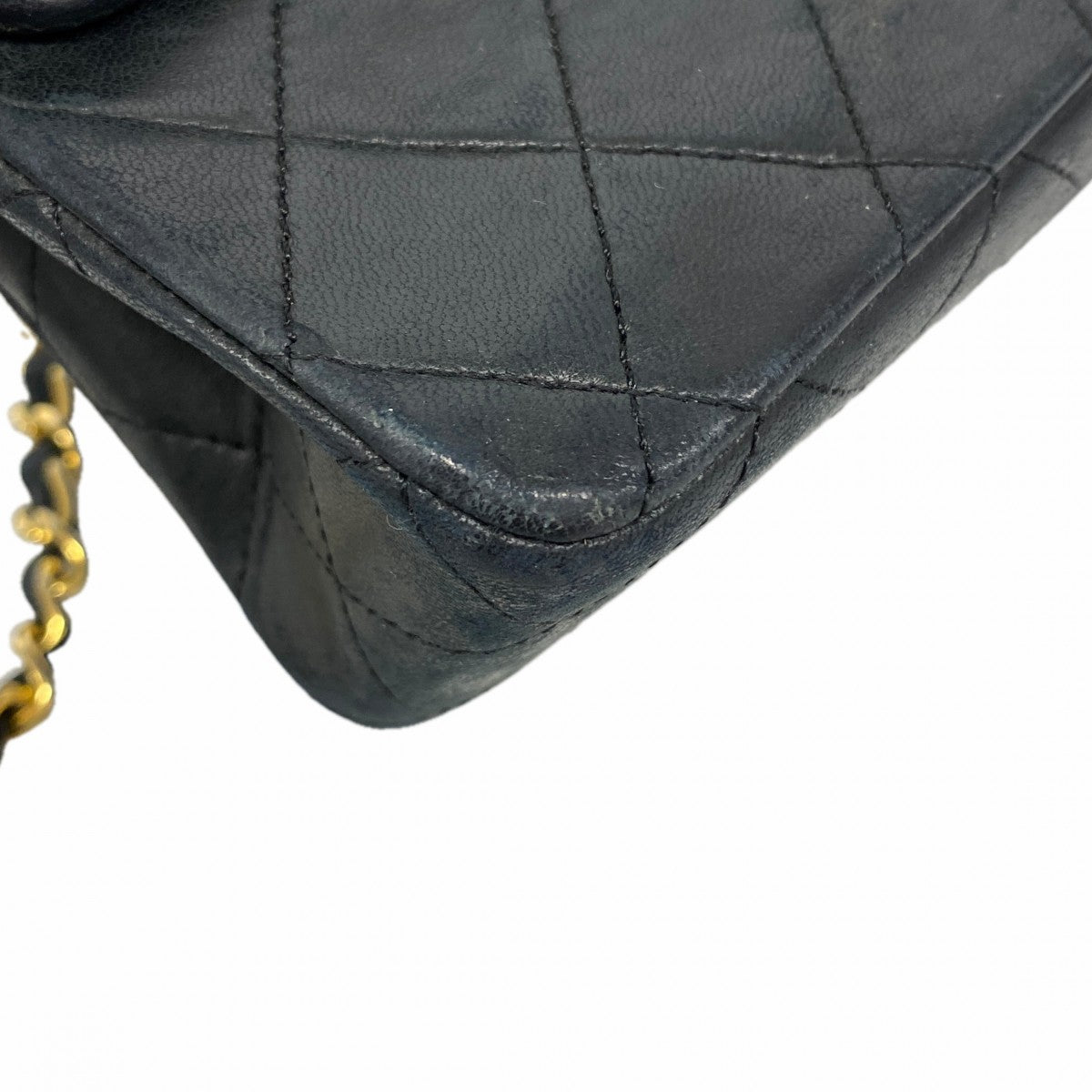 【6fd5762】シャネル ショルダーバッグ マトラッセ Wフラップ Wチェーン ラムスキン ブラック ゴールド金具【中古】レディース