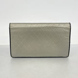 【6fd5763】シャネル 長財布 ビコローレ レザー グレー ブラック シルバー金具【中古】レディース