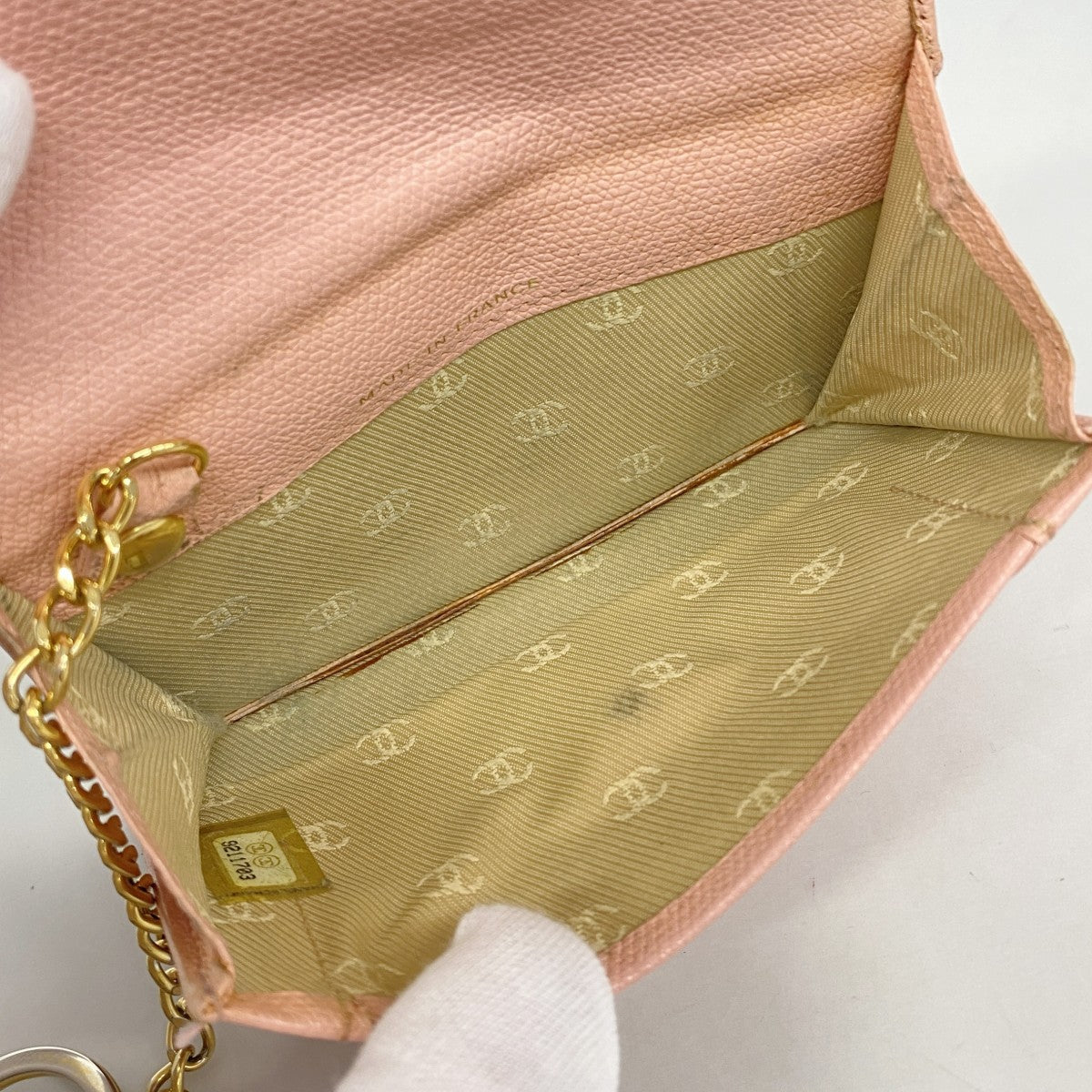 【6fd5764】シャネル コインケース ココボタン レザー ピンク ゴールド金具【中古】レディース