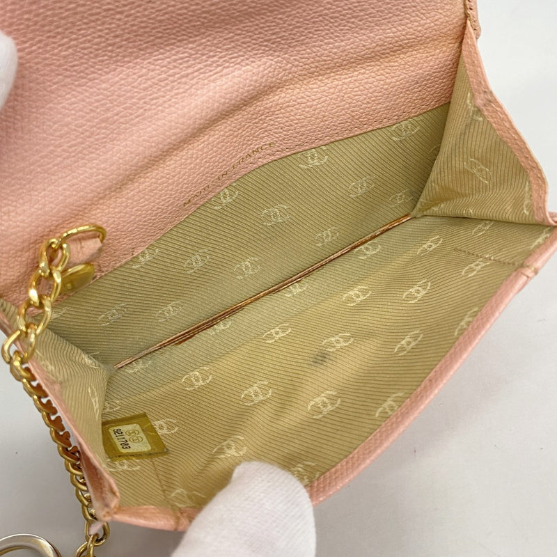 【6fd5764】シャネル コインケース ココボタン レザー ピンク ゴールド金具【中古】レディース