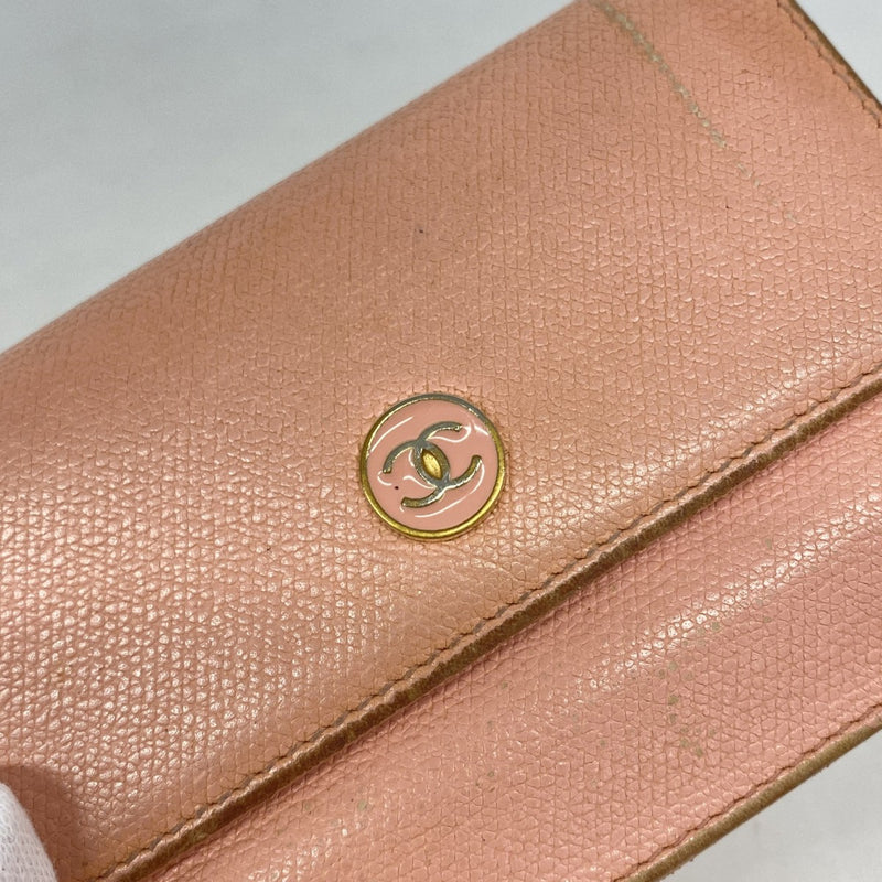 【6fd5764】シャネル コインケース ココボタン レザー ピンク ゴールド金具【中古】レディース