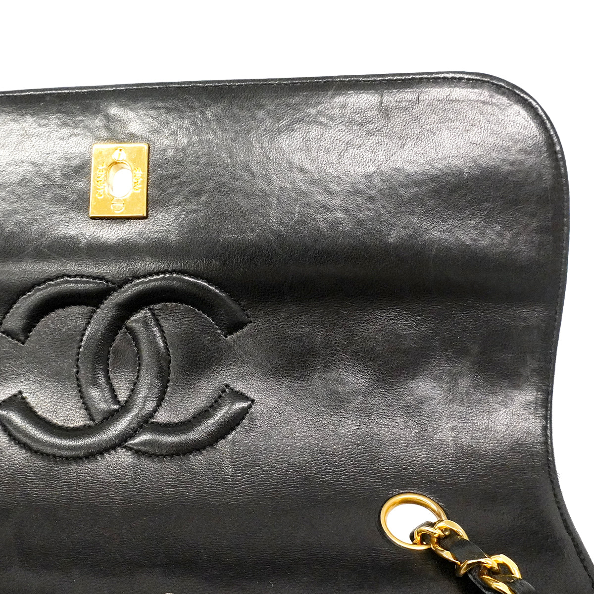 【6fd5773】シャネル ショルダーバッグ マトラッセ チェーンショルダー ラムスキン ブラック ゴールド金具【中古】レディース