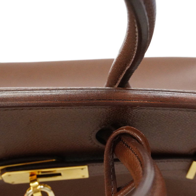 【6fd5774】エルメス ハンドバッグ バーキン35 クシュベル ハバナ ゴールド金具 □I刻印【中古】レディース