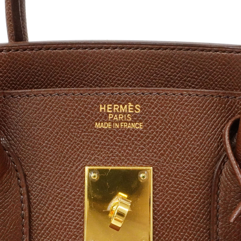 【6fd5774】エルメス ハンドバッグ バーキン35 クシュベル ハバナ ゴールド金具 □I刻印【中古】レディース