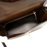 【6fd5775】エルメス ハンドバッグ ケリー28 ボックスカーフ ハバナ ゴールド金具 □E刻印 2wayバッグ【中古】レディース