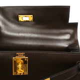 【6fd5775】エルメス ハンドバッグ ケリー28 ボックスカーフ ハバナ ゴールド金具 □E刻印 2wayバッグ【中古】レディース