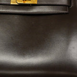 【6fd5775】エルメス ハンドバッグ ケリー28 ボックスカーフ ハバナ ゴールド金具 □E刻印 2wayバッグ【中古】レディース