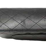 【6fd5777】シャネル ショルダーバッグ マトラッセ Wフラップ Wチェーン ラムスキン ブラック ゴールド金具【中古】レディース