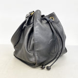 【6fd5782】シャネル ショルダーバッグ ラムスキン ブラック ゴールド金具【中古】レディース