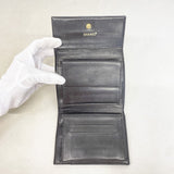 【6fd5801】シャネル 三つ折り財布 チョコバー ラムスキン ブラック ゴールド金具【中古】レディース