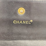 【6fd5801】シャネル 三つ折り財布 チョコバー ラムスキン ブラック ゴールド金具【中古】レディース