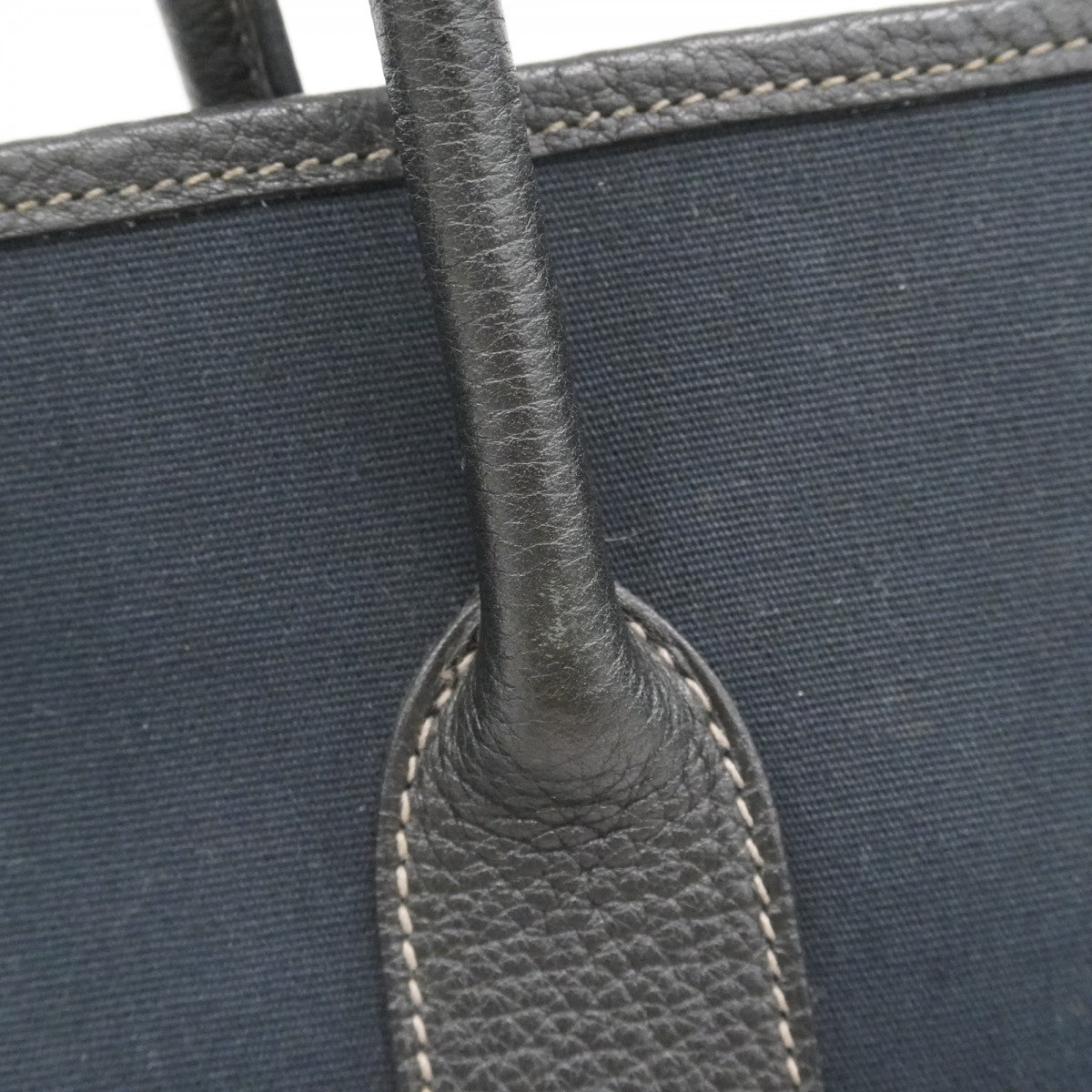 【6fd5830】エルメス トートバッグ ガーデンパーティPM トワルオフィシエ ブラック シルバー金具 □N刻印【中古】レディース