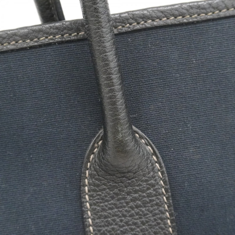 【6fd5830】エルメス トートバッグ ガーデンパーティPM トワルオフィシエ ブラック シルバー金具 □N刻印【中古】レディース
