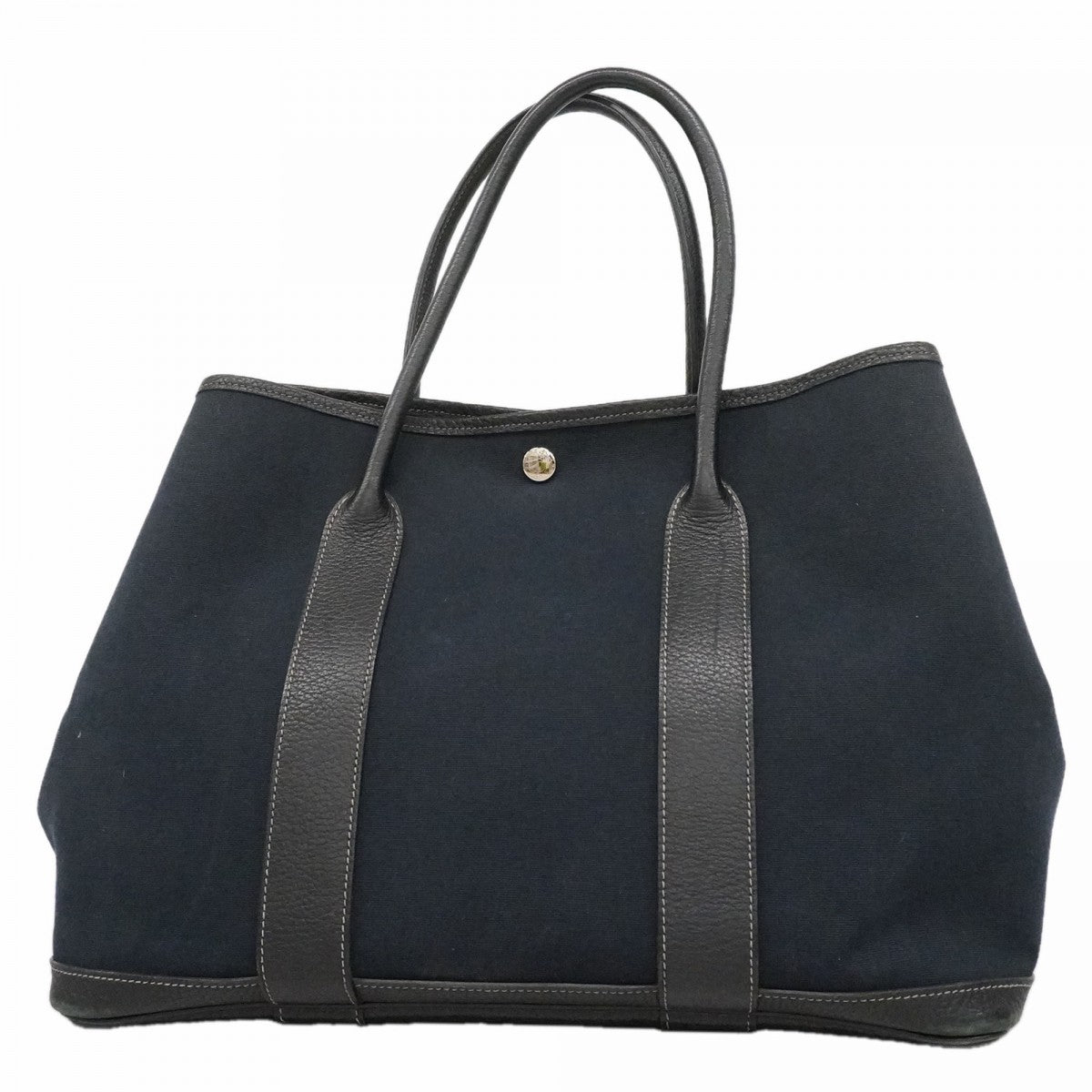 【6fd5830】エルメス トートバッグ ガーデンパーティPM トワルオフィシエ ブラック シルバー金具 □N刻印【中古】レディース
