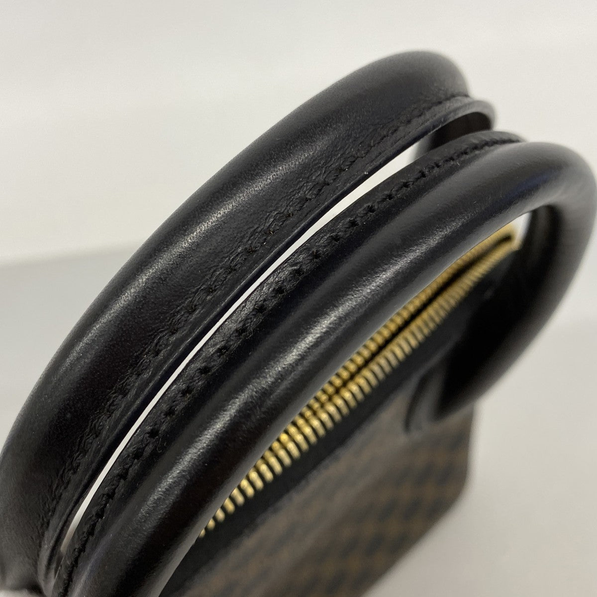 【6fd5841】セリーヌ ハンドバッグ マカダム PVC ブラック ゴールド金具【中古】レディース