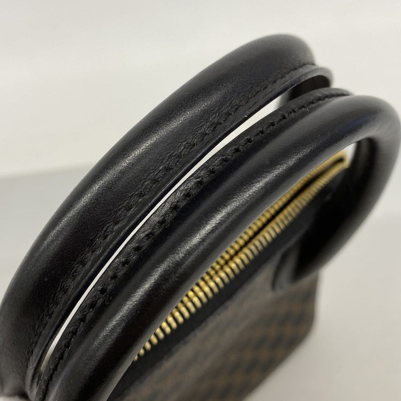 【6fd5841】セリーヌ ハンドバッグ マカダム PVC ブラック ゴールド金具【中古】レディース