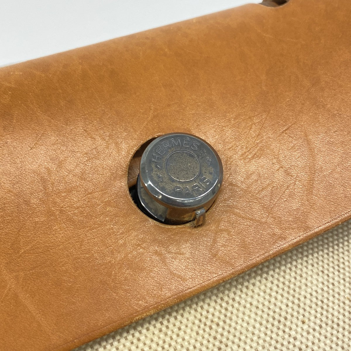 【6fd5843】エルメス リュック・デイパック エールバッグアドPM トワルアッシュ ナチュラル シルバー金具 □E刻印【中古】メンズ レディース ユニセックス