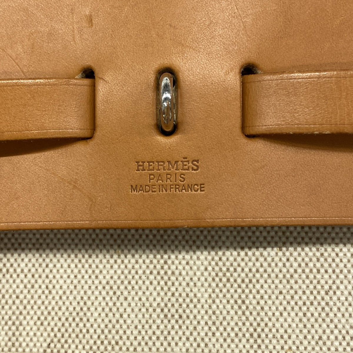 【6fd5843】エルメス リュック・デイパック エールバッグアドPM トワルアッシュ ナチュラル シルバー金具 □E刻印【中古】メンズ レディース ユニセックス