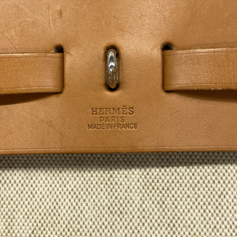 【6fd5843】エルメス リュック・デイパック エールバッグアドPM トワルアッシュ ナチュラル シルバー金具 □E刻印【中古】メンズ レディース ユニセックス