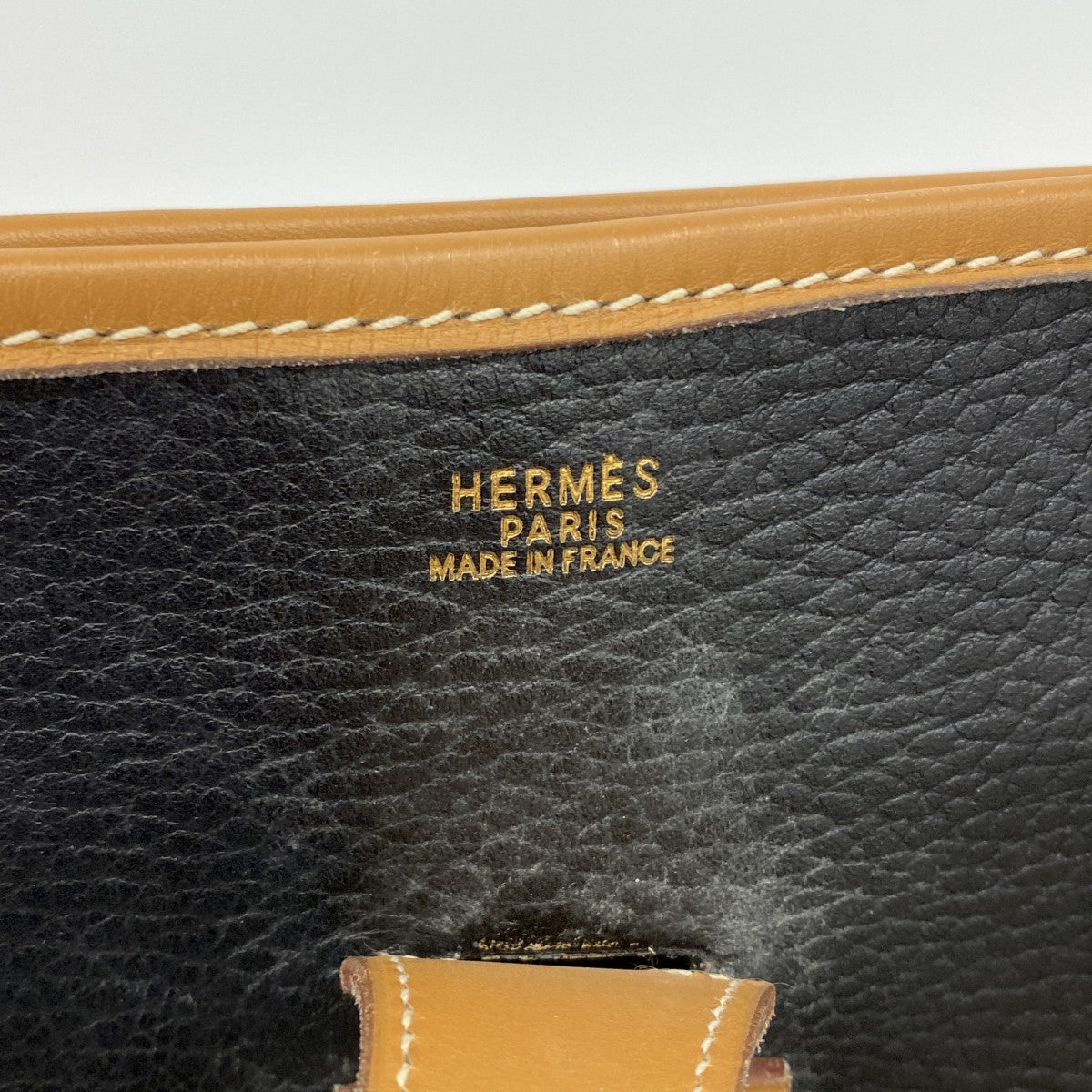 【6fd5844】エルメス ショルダーバッグ エヴリン1GM アルデンヌ ブラック ゴールド シャンパンゴールド金具 □E刻印【中古】レディース