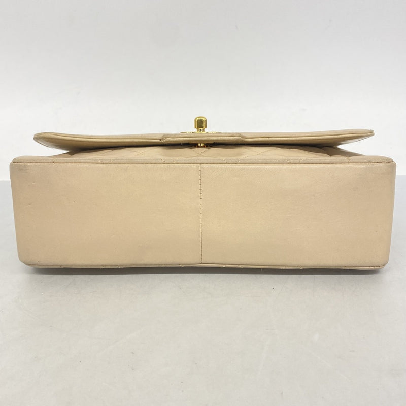 【6fd5846】シャネル ショルダーバッグ マトラッセ チェーンショルダー ラムスキン ベージュ ゴールド金具【中古】レディース
