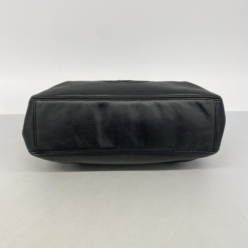 【6fd5847】シャネル ハンドバッグ ラムスキン ブラック ゴールド金具【中古】レディース