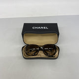 【6fd5849】シャネル サングラス 6014 プラスチック ブラウン シルバー金具【中古】レディース