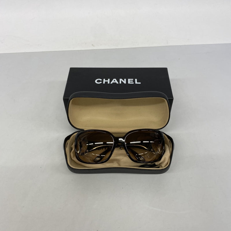 【6fd5849】シャネル サングラス 6014 プラスチック ブラウン シルバー金具【中古】レディース