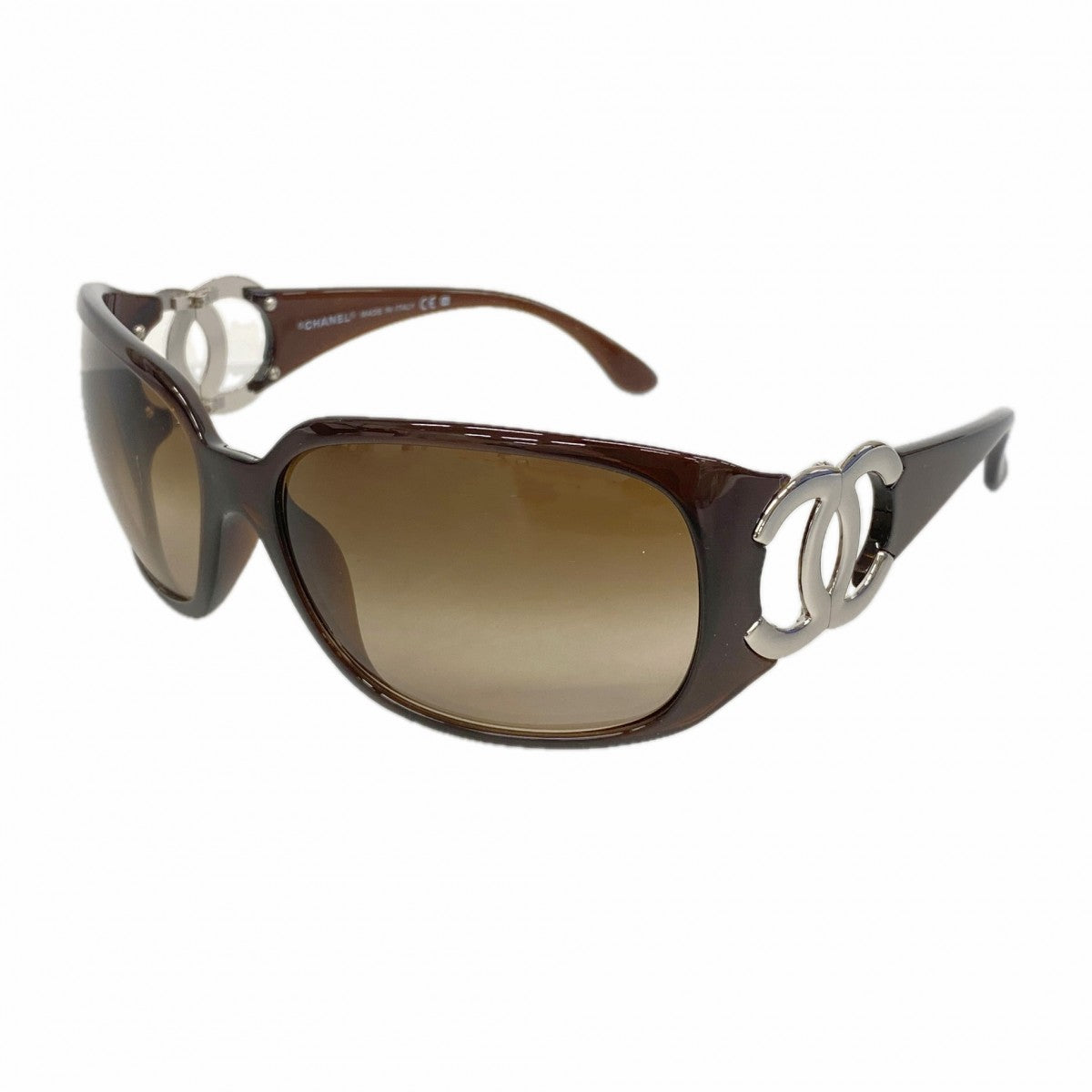 【6fd5849】シャネル サングラス 6014 プラスチック ブラウン シルバー金具【中古】レディース