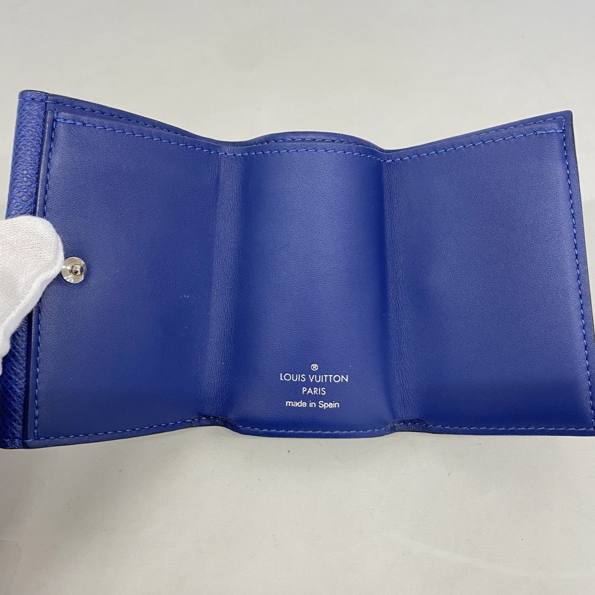 【6fd5850】ルイヴィトン 三つ折り財布 タイガラマ ディスカバリーコンパクトウォレット M67620 コバルト【中古】メンズ