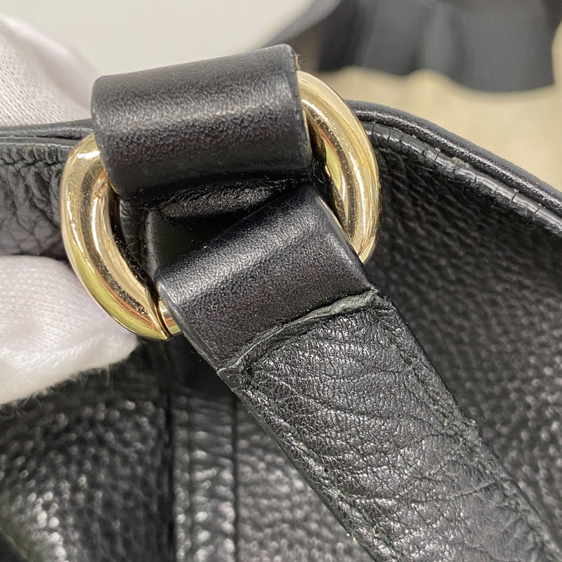 【6fd5851】グッチ トートバッグ ソーホー 282308 レザー ブラック ゴールド金具【中古】レディース