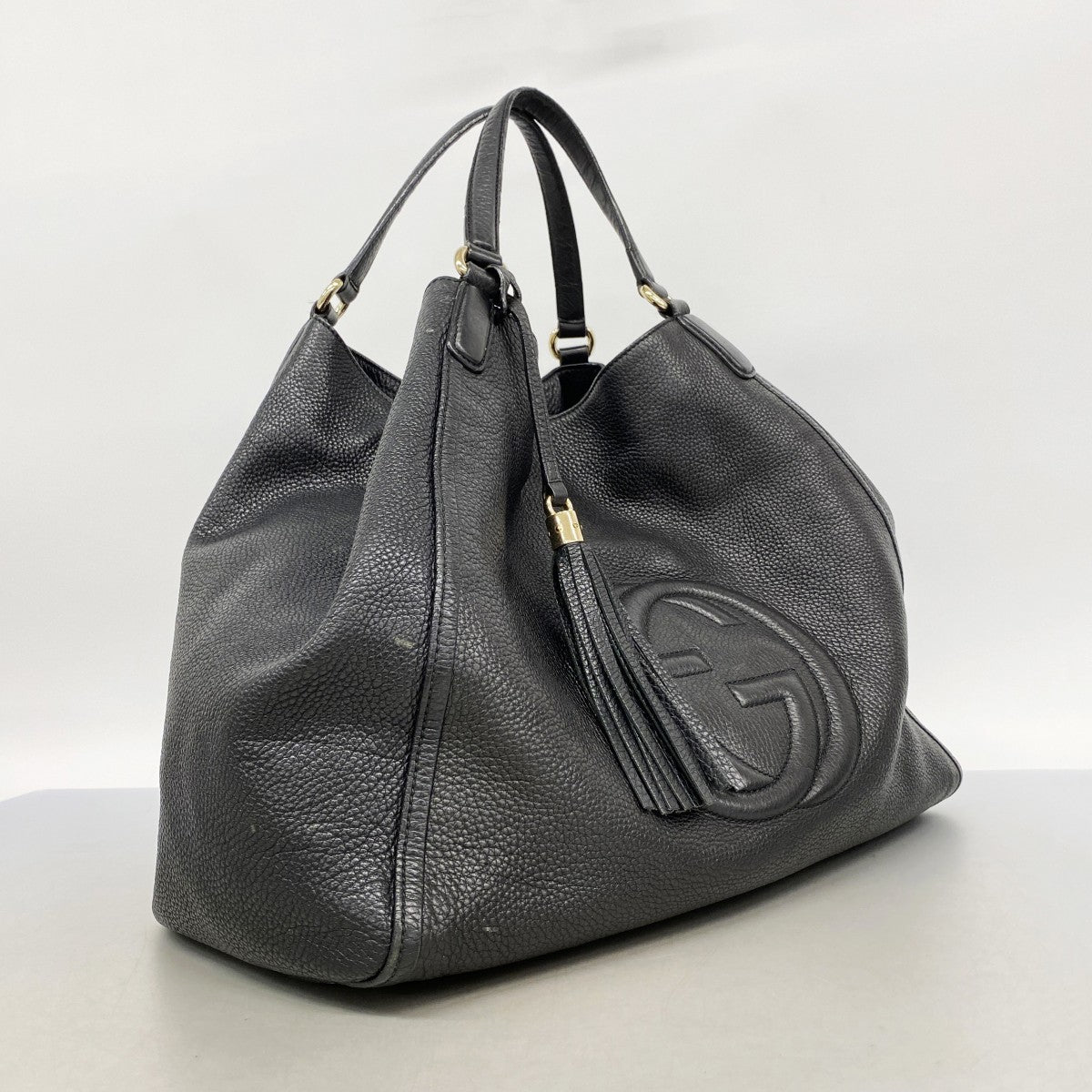 【6fd5851】グッチ トートバッグ ソーホー 282308 レザー ブラック ゴールド金具【中古】レディース