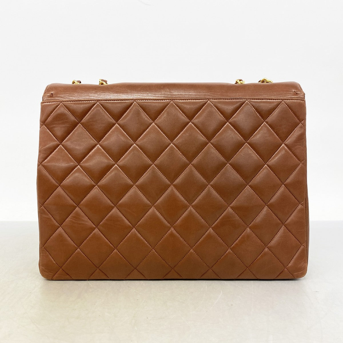 【6fd5877】シャネル ショルダーバッグ デカマトラッセ チェーンショルダー ラムスキン ブラウン ゴールド金具【中古】レディース