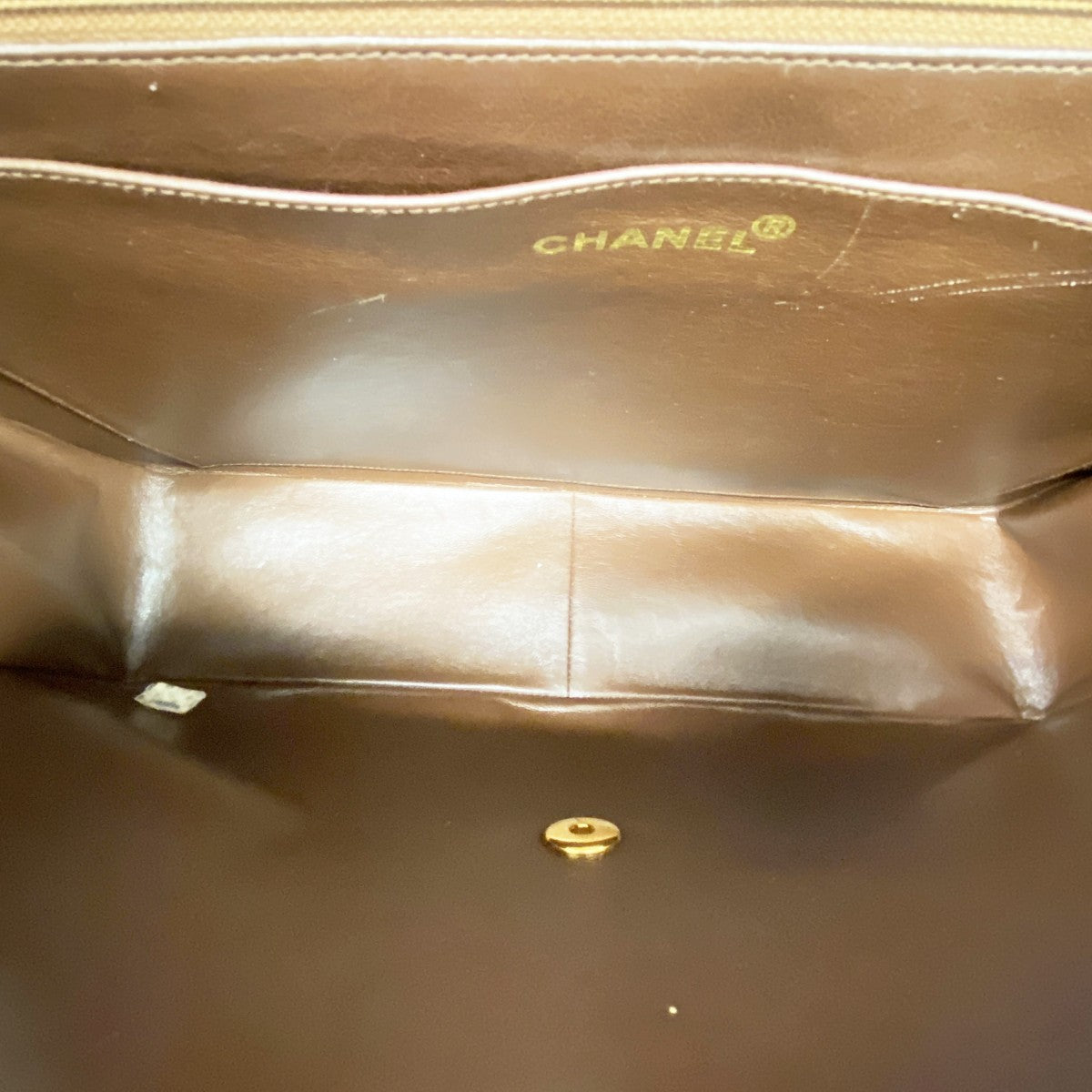 【6fd5877】シャネル ショルダーバッグ デカマトラッセ チェーンショルダー ラムスキン ブラウン ゴールド金具【中古】レディース