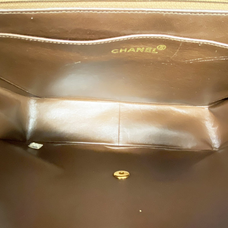 【6fd5877】シャネル ショルダーバッグ デカマトラッセ チェーンショルダー ラムスキン ブラウン ゴールド金具【中古】レディース