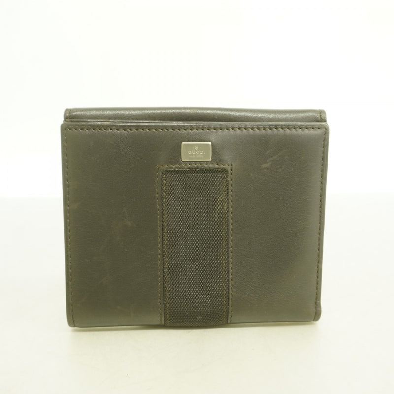 【6fd5895】グッチ 財布 035 1408 2090 レザー ダークブラウン シルバー金具【中古】レディース