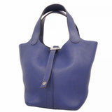 【6fd5899】エルメス ハンドバッグ ピコタンロックPM トリヨンモーリス ブルーアンクル シルバー金具 C刻印【中古】レディース