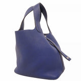 【6fd5899】エルメス ハンドバッグ ピコタンロックPM トリヨンモーリス ブルーアンクル シルバー金具 C刻印【中古】レディース