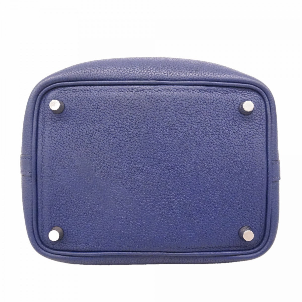 【6fd5899】エルメス ハンドバッグ ピコタンロックPM トリヨンモーリス ブルーアンクル シルバー金具 C刻印【中古】レディース