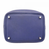 【6fd5899】エルメス ハンドバッグ ピコタンロックPM トリヨンモーリス ブルーアンクル シルバー金具 C刻印【中古】レディース