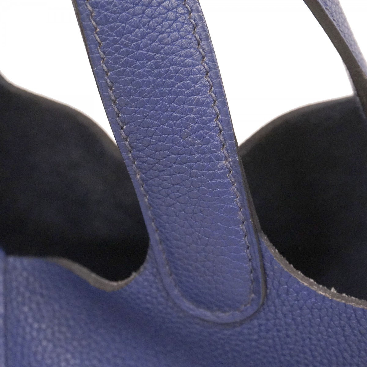 【6fd5899】エルメス ハンドバッグ ピコタンロックPM トリヨンモーリス ブルーアンクル シルバー金具 C刻印【中古】レディース