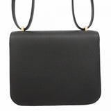 【6fd5905-g】エルメス ショルダーバッグ コンスタンスミニ ヴォーエプソン ブラック ゴールド金具 G刻印【中古】レディース