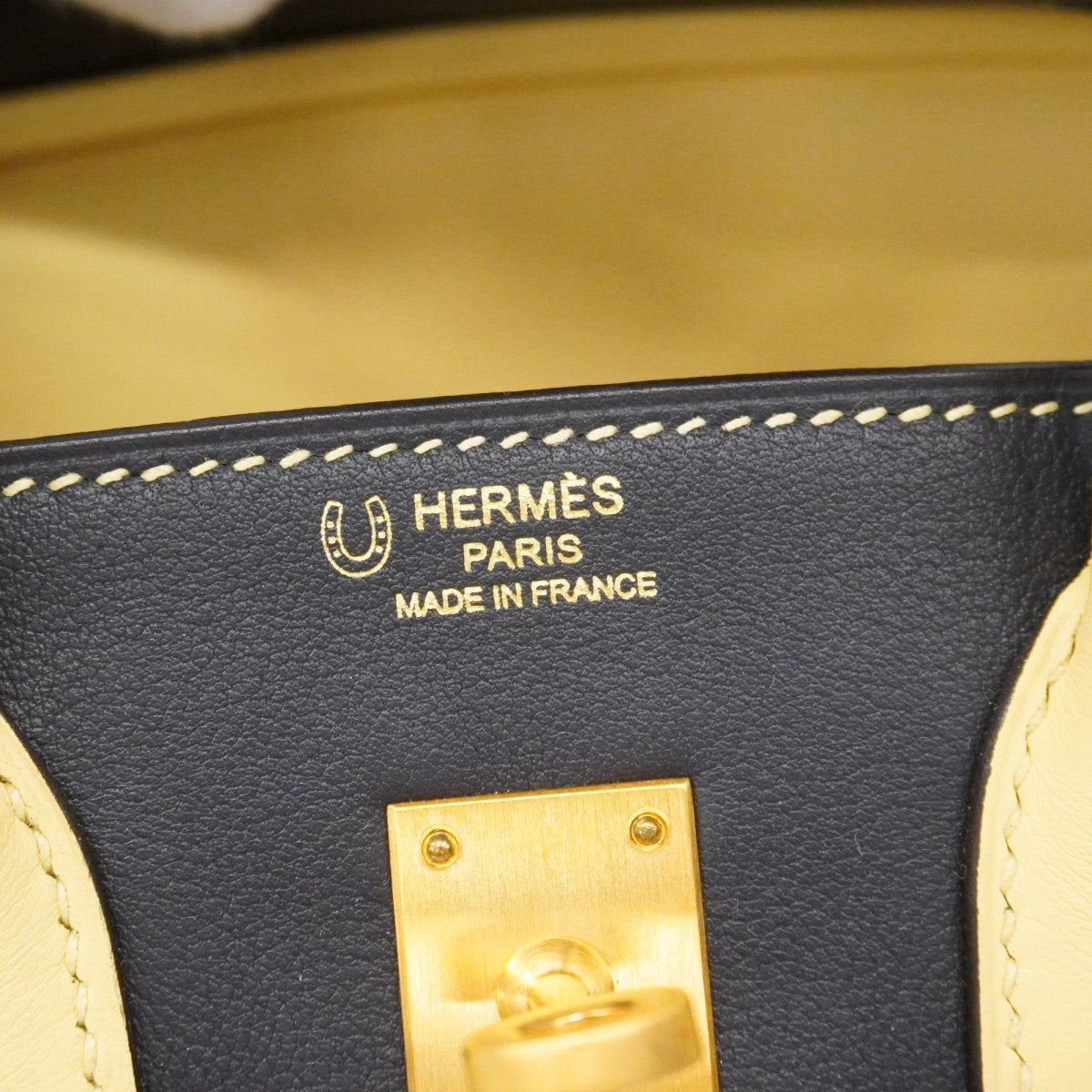 【6fd5907-g】エルメス ハンドバッグ バーキン25 スイフト リモンチェッロ ブルーオーシャン ゴールド金具 T刻印 スペシャルオーダー【中古】レディース