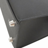 【6fd5908-g】エルメス ハンドバッグ ケリー25 ヴォーエプソン ブラック シルバー金具 W刻印 2wayバッグ【中古】レディース