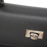 【6fd5908-g】エルメス ハンドバッグ ケリー25 ヴォーエプソン ブラック シルバー金具 W刻印 2wayバッグ【中古】レディース