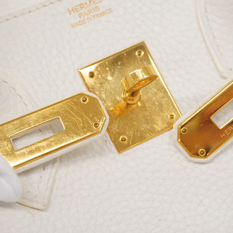 【6fd5909】エルメス ハンドバッグ バーキン30 トリヨンクレマンス ホワイト ゴールド金具 □K刻印【中古】レディース