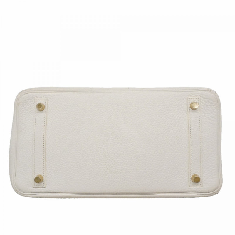【6fd5909】エルメス ハンドバッグ バーキン30 トリヨンクレマンス ホワイト ゴールド金具 □K刻印【中古】レディース