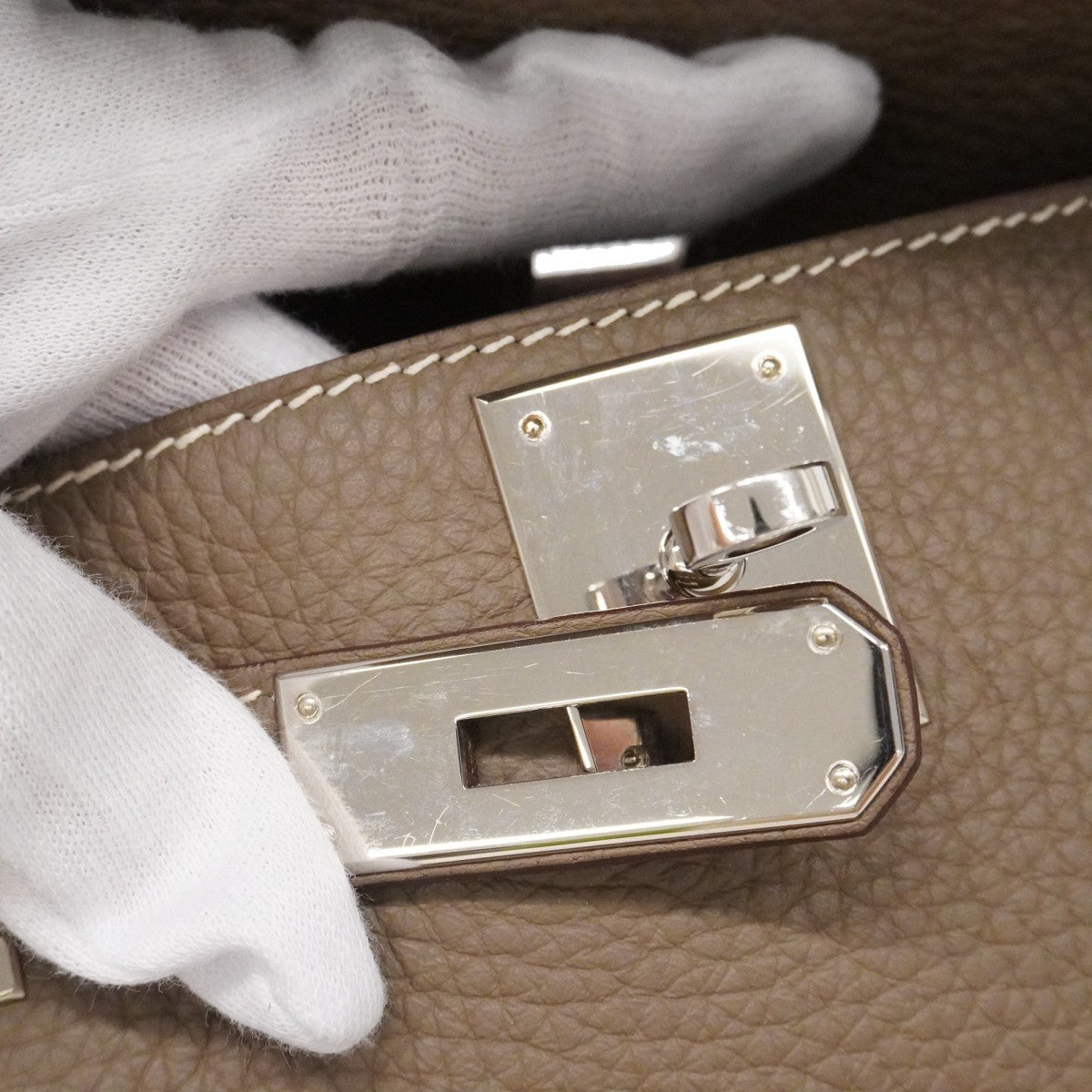 【6fd5911】エルメス ショルダーバッグ ジプシエール28 トリヨンクレマンス エトゥープ シルバー金具 □N刻印【中古】レディース