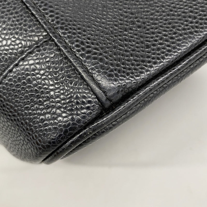 【6fd5913】シャネル バニティバッグ キャビアスキン ブラック ゴールド金具【中古】レディース